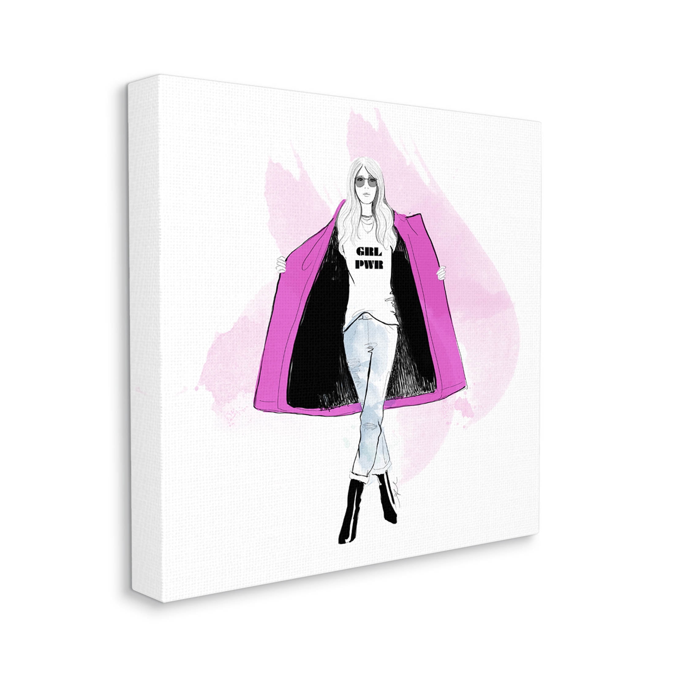 Stupell Industries Girl Power Fashion Portrait Graphic Art Gallery Wrapped Canvas Print Wall Art, Design by Alison Petrie