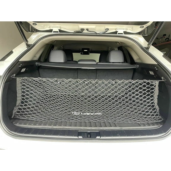 EACCESSORIES EA Rear Trunk Organizer Cargo Net for Lexus RX: 350, 350L, 350h, 450h, 450hL, 500h 2010-2023 – Envelope Style Cargo Net – Premium Mesh Car Trunk Organizer Vehicle Carrier Storage