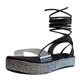 thumbnail image 4 of Nuevas sandalias con cordones para mujer Zapatos de playa planos con diamantes de imitación para mujer Wmkox8yii nm6302, 4 of 5
