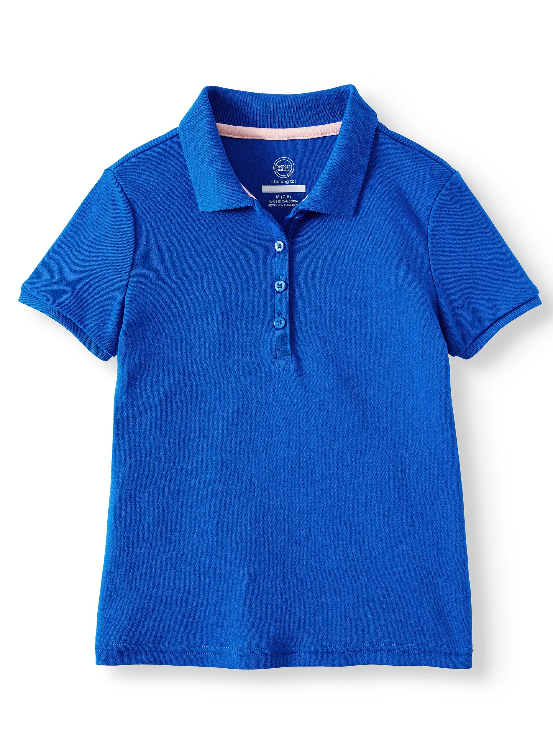 Wonder Nation Girls School Uniform Short Sleeve Interlock Polo Shirt, 2-Pack Value Bundle, Sizes 4-18 - image 4 of 5