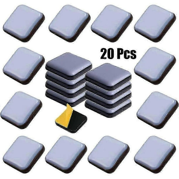 Furniture Sliders for Heavy Duty Moving, 20-Pack Self-Adhesive PTFE Floor Protectors