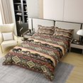 thumbnail image 3 of 100% Cotton Horse Bedding Set Aztec Stripes Comforter Cover Queen African Tribal Farm Animals Duvet Cover Ethnic Tribe Arrow Southwest Bedspread Cover Exotic Style Room Decor, Brown, 3 of 6