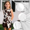 thumbnail image 6 of chaqlin Brown Cow Print Girls 2 Piece Set Kids Summer Outfits Sleeveless Round Neck T Shirt and Shorts Set Lightweight Workout Sport Clothes for 5-14Y, 6 of 7