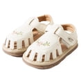 thumbnail image 4 of LIIPEE Baby Girls Sandals Kids Casual Summer Flower Embroidered Crib Shoes Fashion Hollow Out Hook And Loop First Walkers Prewalkers Footwear,0-3 Months, 4 of 9