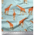 thumbnail image 1 of Soimoi Green polyester Crepe Fabric Giraffe Forest Print Fabric by The Yard 52 Inch Wide, 1 of 1