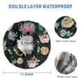 thumbnail image 3 of Shower Caps,Pioneer Flower Floral Print Pattern Waterproof Shower Cap for Women 4 Pieces,Double Reusable Hair Cover for Shower PEVA Elastic Stretch Hem, 3 of 7