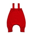 thumbnail image 6 of Wdgfv Girls' Loungewear Onesie Baby Girl Knit Overalls Elastic Jumpsuit Fall Winter Outfit Suspender Pants Solid Color Bodysuit Red 0-3 Months, 6 of 6