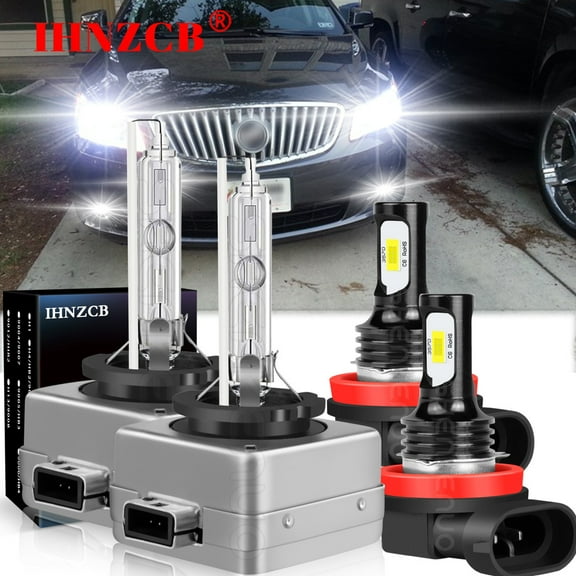 IHNZCB for 2008-2012 Buick Enclave Front HID Headlight Hi/Low Beam LED Fog Light Bulbs Qty4 Y03