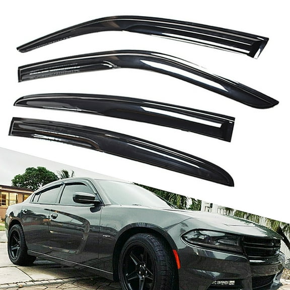 4Pcs Window Visor Rain Deflector Vent Sun Guard Fit for Dodge Charger (2011-2020)