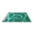 thumbnail image 2 of Ahgly Company Machine Washable Indoor Rectangle Abstract Turquoise Blue Contemporary Area Rugs, 4' x 6', 2 of 4