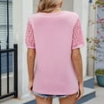 thumbnail image 3 of SNKSDGM Going Out Tops for Women Short Sleeve V Neck Casual V Neck T Shirts for Women Summer Fashion Tops Lace Short Sleeve Business Loose Trendy Blouses Graphic Tees for Women Plus Size 3Xl, 3 of 4