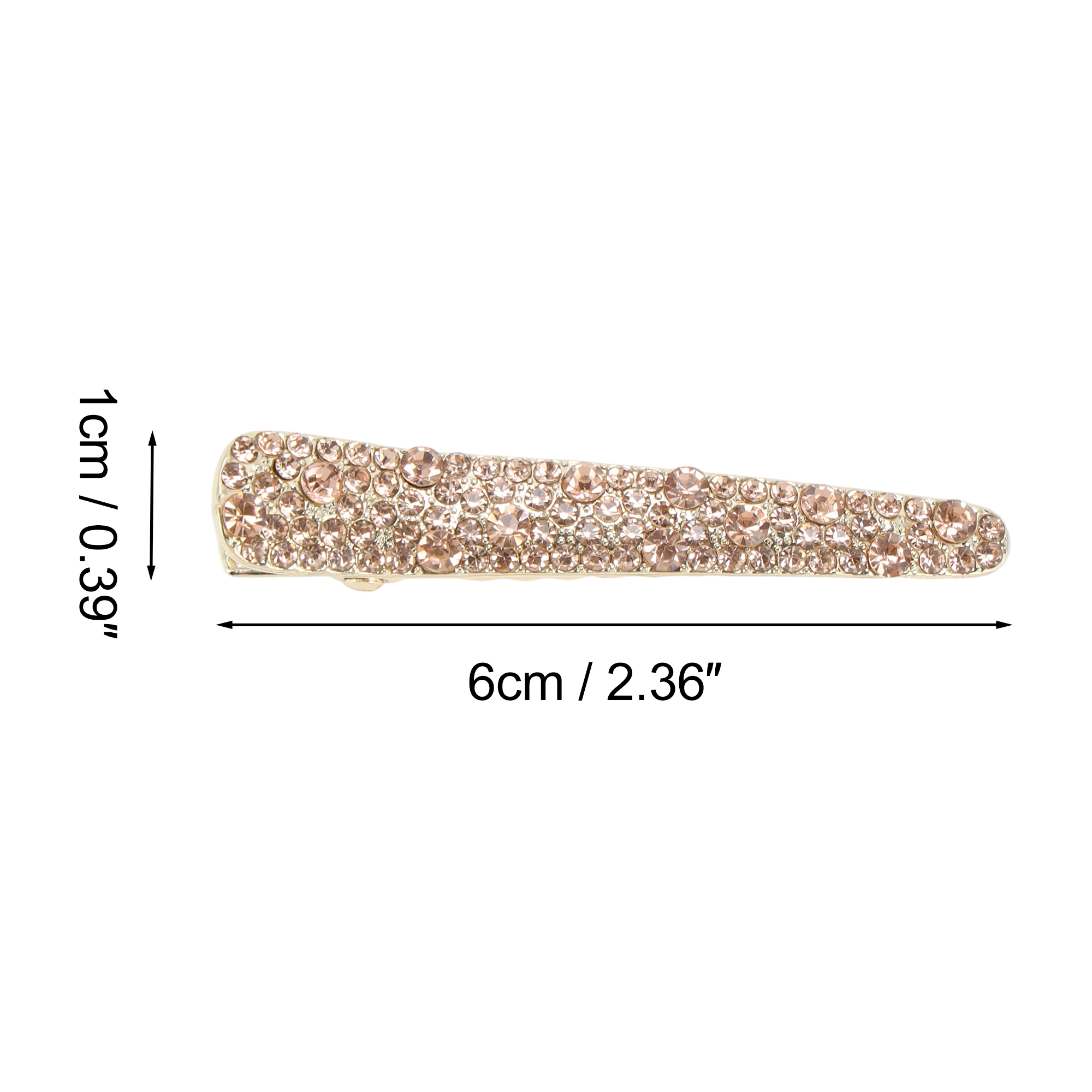 Unique Bargains Elegant Rhinestone Hair Clip Styling Gift Champagne, Gold Tone