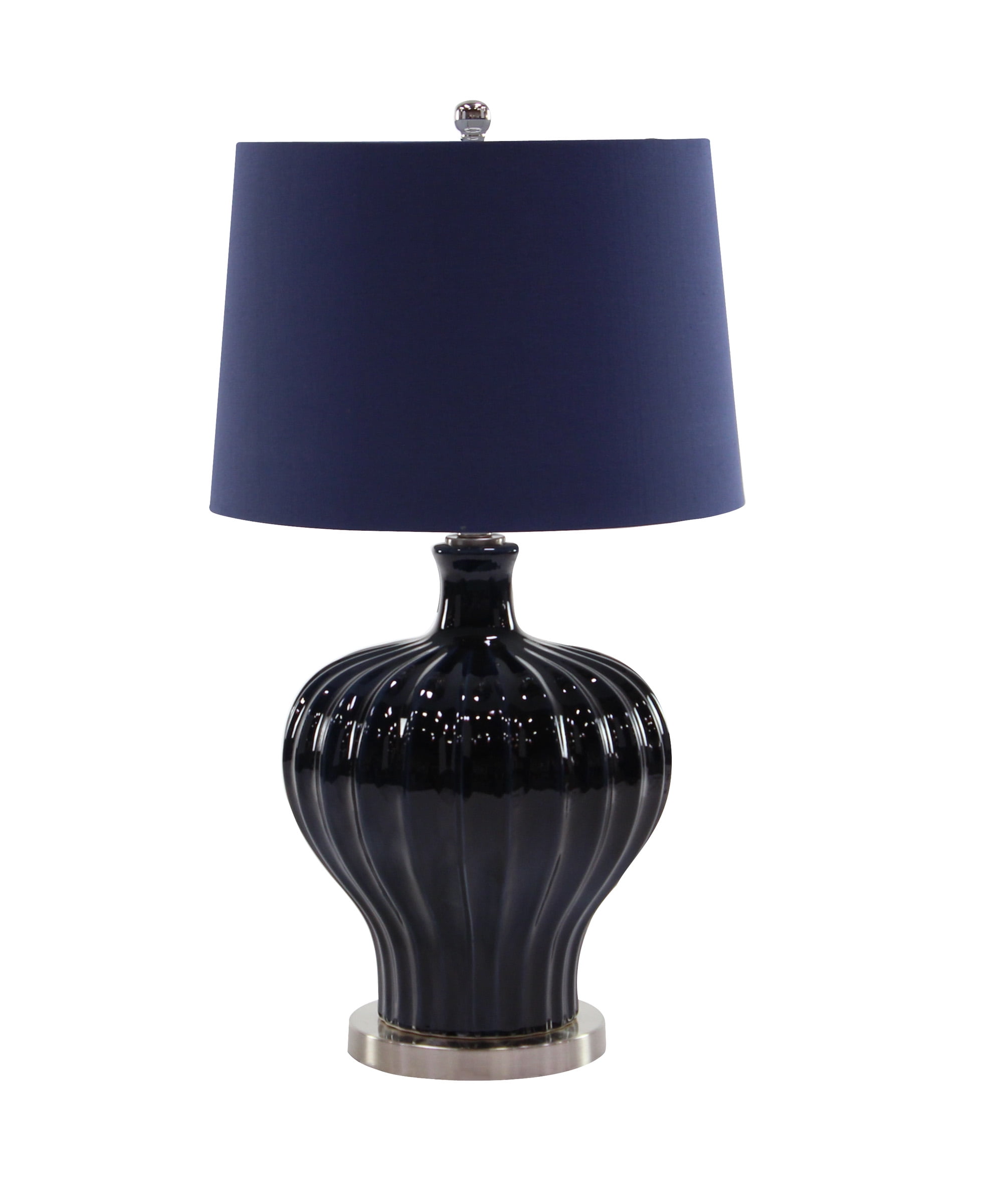 Decmode Modern 28 X 11 Inch Earthenware Silk And Metal Fluted Table Decmode Modern 28 X 11 Inch Earthenware Silk And Metal Fluted Table Lamps Set Of 2 Com