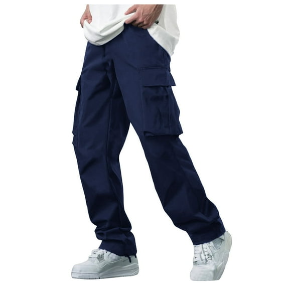 Double Waisted Sweatpants Waffle Pants Men Textured Drawstring Waist Solid Wide Leg Trousers Loose Fit Lightweight Breathable Hiking Sweatpants