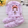 thumbnail image 2 of Bovxnpu Outfits Set Long Sleeve Pants Set Cotton Long Sleeve Crew Neck 2 Piece Graphic Outfits (Girl's or Boy's), 2 of 3