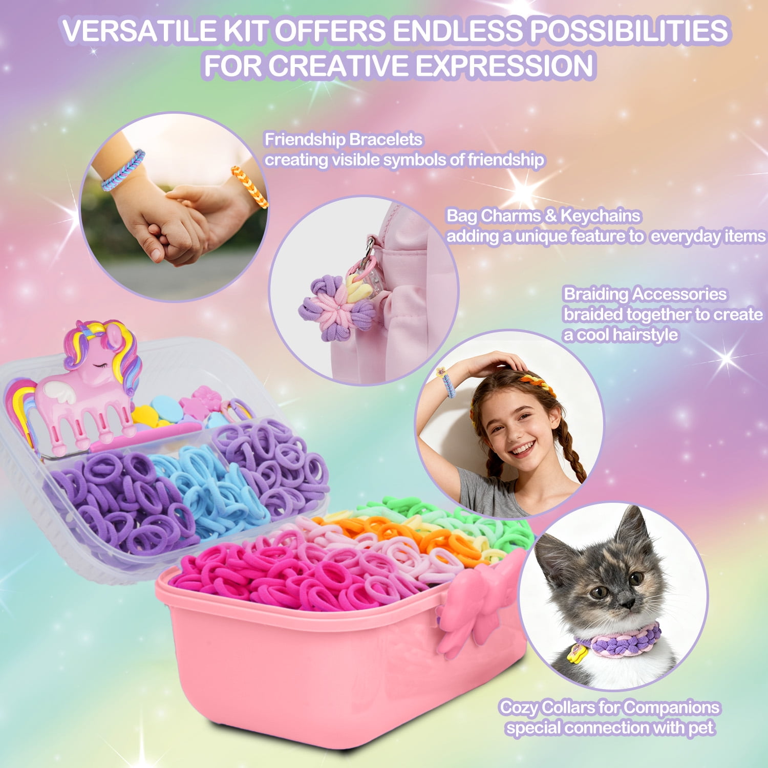 PayUSD Bracelet Making Kit Friendship Bracelet Kit Gifts for Girls 6-12 Birthday Ideal Gifts Ideas Bracelet DIY Kids Travel Activity Set, Pink
