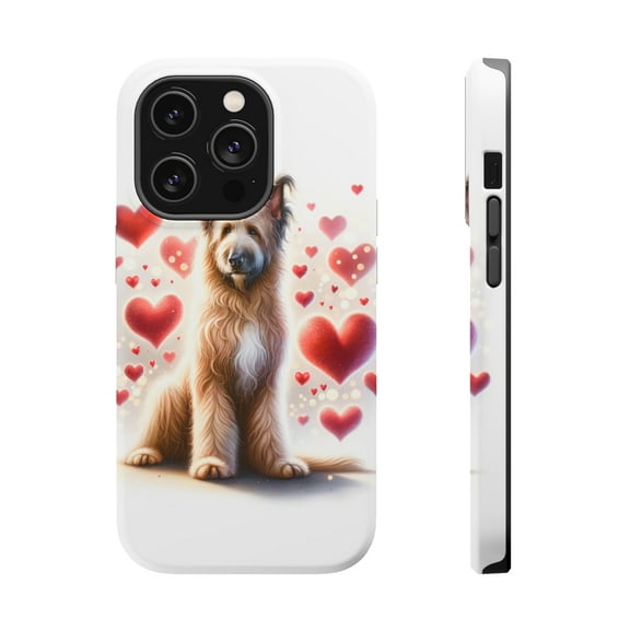 DistinctInk Tough Case for Apple iPhone 15 PRO (6.1" Screen), Compatible with MagSafe Charging - Valentine's Day Berger Picard