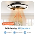 thumbnail image 5 of EDX Low-Profile Ceiling Fan with Light & Remote, Bluetooth App Control, Reversible Motor, Dimmable LED 3000K-6500K, Memory Function, 1-6H Timer, Quiet 44dB Flush Mount Fan, 5 of 10