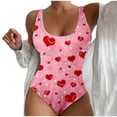 thumbnail image 2 of Acyse Womens Bikinis for Summer Clearance Juniors Cute And Fashionable Valentine's Day Beach Swimsuit Printed Summer On E-piece Swimsuit Swimsuit, 2 of 3