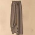 thumbnail image 2 of Buigttklop Women Loose Fitting High Waisted Cotton Linen Wide Leg Long Pants Appear Slim and Color Pants, 2 of 5