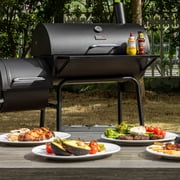 Royal Gourmet CC1830FC 28 Charcoal Grill with Offset Smoker, With Cover,855 Sq. In. Cooking Area, Front Shelf,Charcoal Grill for Outdoor Grilling and Backyard Cooking, Black