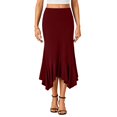 thumbnail image 4 of RUTAYY Women Long Satin Versatile Skirt Elegant High Waist Party Wedding Flared A-Line Midi Skirts Solid Color Flowy Swing Skirts, 4 of 8