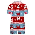 thumbnail image 5 of Fznquz Pajamas for Women Button Down Christmas 2 Piece Pjs 2025 Tops and Shorts Short Sleeve Xmas Print Warm Pjs for Women Set, 5 of 5