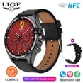 thumbnail image 1 of GPS New Smart Watch Men Outdoor Compass Sports Fitness Bracelet Bluetooth Call Clock Waterproof Smartwatch For Android IOS Leather black_9 GPS Sport Track, 1 of 7