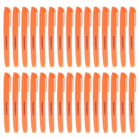 Uxcell Orange Highlighter, 30 Pack No Bleeds Highlighters Pens Neon Clear View Bright Quick Dry Pocket Marker Pen Sticks Chisel Tip Cute for Books Office Adults