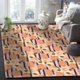 thumbnail image 5 of Area Rug 4'x6' Spring Watercolor Peach Pink Black Stripes Washable Area Rugs Non Shedding Floor Carpet Rubber Backing Non-Slip Indoor Mats for Living Room Bedroom Kitchen, 5 of 8
