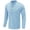 Light Blue, variant on Honeeladyy Men V-Neck Muscle Pullover Top,Men's Linen Long Sleeve Solid Stand Collar V Neck Pullover Shirt Pocket Button Top