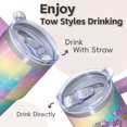 thumbnail image 4 of 20OZ Unicorn Tumbler with Handle and Reusable Straw Double Wall Stainless Steel Insulated Travel Mug Coffee Cup Perfect Gifts for Women Mom Friends on Birthday Christmas Thanksgiving, 4 of 6