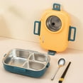 thumbnail image 1 of Rewenti 1100ml Stainless Steel Bento Lunch Box for Kids and Adults Stackable Containers with 3 Compartments, 1 of 9