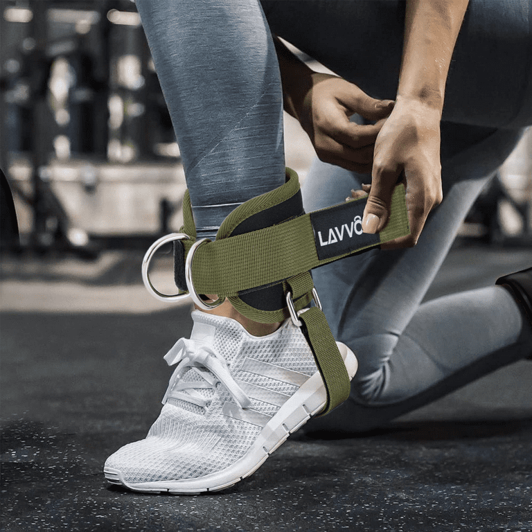 LAVVON Heavy-Duty Multipurpose Adjustable Gym Ankle Straps for