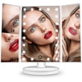 thumbnail image 1 of Vanity Mirror, 3 Side Vanity Mirror Tabletop Mirror With 21 Led Foldable Dimmable 180 Degree Adjusta, 1 of 5