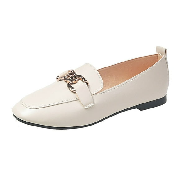 GEZHEN Women's Spring And Autumn Low Top Square Toe Pumps Casual Shoes Head Flat Bottom Single Shoes Non Slip Low Top Platform Shoes