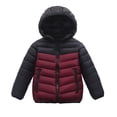 thumbnail image 4 of Winter Coats with Hooded Puffer Jacket Red Puffer Coat Full-Zip Long Sleeve Lightweight Waterproof Jacket Kids 12-13 Years Boys Jacket, 4 of 4