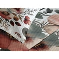 thumbnail image 4 of Ambesonne Floral Quilted Bedspread Set 3 Pcs, Mid Century Modern Flowery, Queen Size, Maroon Dark Sea Green, 4 of 4