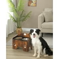 thumbnail image 2 of Raised Dog Bowls, Raised Dog Bowl, Dog Bowl Stand with 2 Stainless Steel Bowls, Leak-Proof Dog Bowl Set, Feeding Bowls, for Small, Medium, Large Dogs, Vintage Brown and Black, 2 of 3