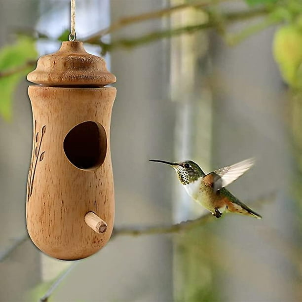 HTOOQ Maison pour colibris, nichoirs tissés à la main en herbe pour  suspendre à l'extérieur, cabane à oiseaux naturelle pour l'extérieur,  nichoirs pour Audubon Finch Canary Chickadee 
