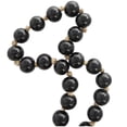 thumbnail image 5 of DecMode Handmade Round Black Glass Garland with Tassel with Knotted Brown Jute, 5 of 17