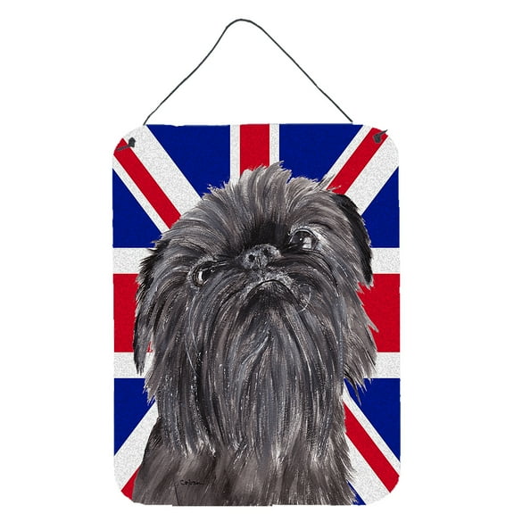 Carolines Treasures SC9863DS1216 Brussels Griffon with English Union Jack British Flag Wall or Door Hanging Prints