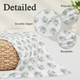 thumbnail image 3 of Sage Green Floral Throw Pillow Cover 12 x 20 Inch Decorative Pillow Cover Rustic Leaves Flowers Country Botantical Lumbar Pillowcase Seasonal Rectangle Cushion Case for Couch Sofa Bed Living Room, 3 of 9