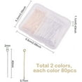 thumbnail image 4 of 160Pcs 40mm(1.57 inch) 304 Stainless Steel Head Pins Findings 21 Gauge(0.7mm) Open Eye Pin, 4 of 6