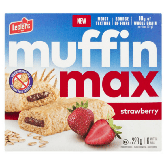 Leclerc Peanut Free Muffin Max Bars Strawberry 223g