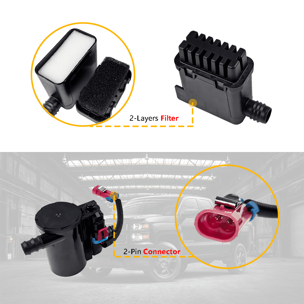 Evap Canister Vent Solenoid Valve Vapor Canister Purge Valve P0449 | Fit for Chevrolet Silverado GMC Sierra 1500 2500 3500 HD Classic | OE 19207763 911-237 10357992 CVS34 214-2082