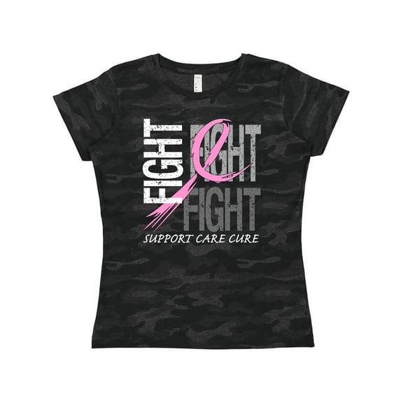 Inktastic Fight- Support, Care, Cure- Breast Cancer Awareness Women's T-Shirt