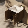 thumbnail image 4 of Lancy 24 in W Rustic Acacia Bath Vanity, Cultured Marble Top, Faucet Set and 18 in Mirror, 4 of 9
