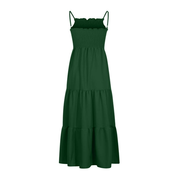 Women's Summer Boho Sleeveless Maxi Dress - Green / M Women's Summer Boho Sleeveless Maxi Dress - Green / M
