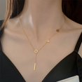 thumbnail image 5 of Collares delicados de acero inoxidable para mujer, Gargantilla con cadena con dije de borla de circón inicial, colección de collares y colgantes, joya de moda, 5 of 5